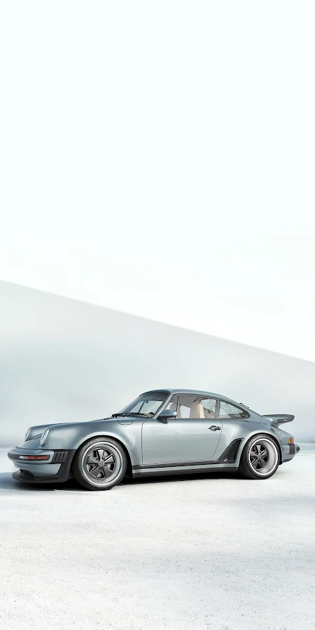 Silver Classic Porsche 911 iPhone Phone Wallpaper