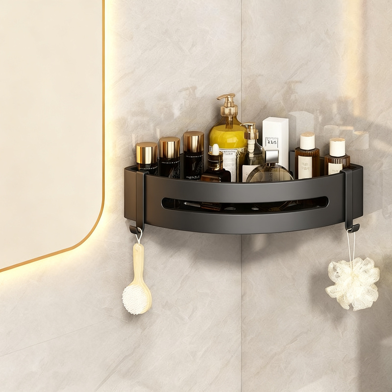 Bathroom corner shelf made of stainless steel and aluminum