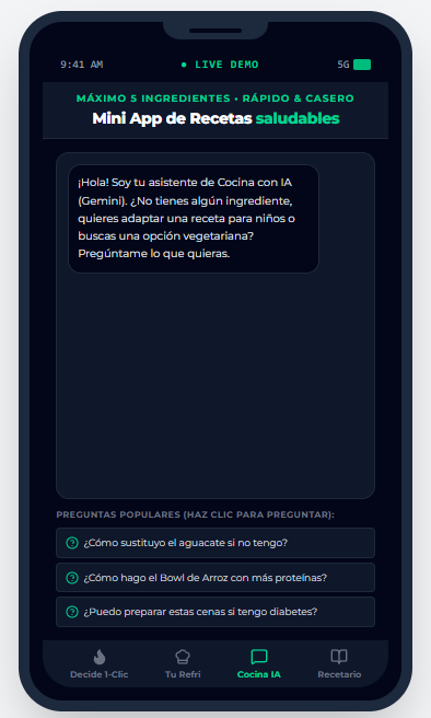 Captura de la Mini App de Recetas Saludables 4