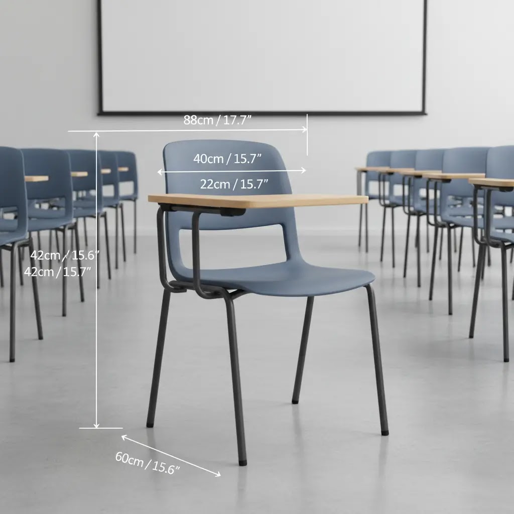 Spesifikasi dan Ukuran Standar Kursi Meja Lipat Kuliah