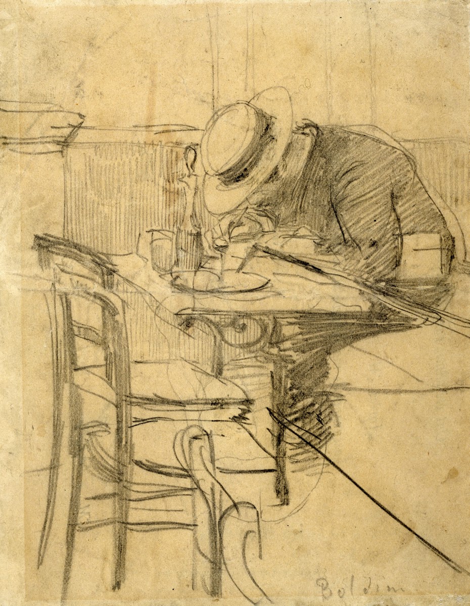 Le peintre Helleu assis à une terrasse de café 1869   1931