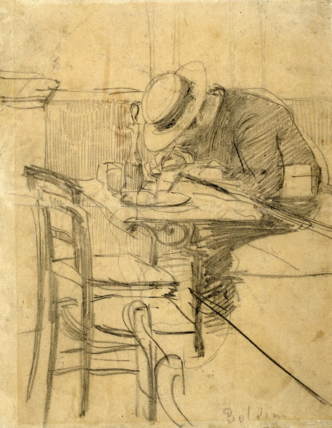 Le peintre Helleu assis à une terrasse de café 1869   1931