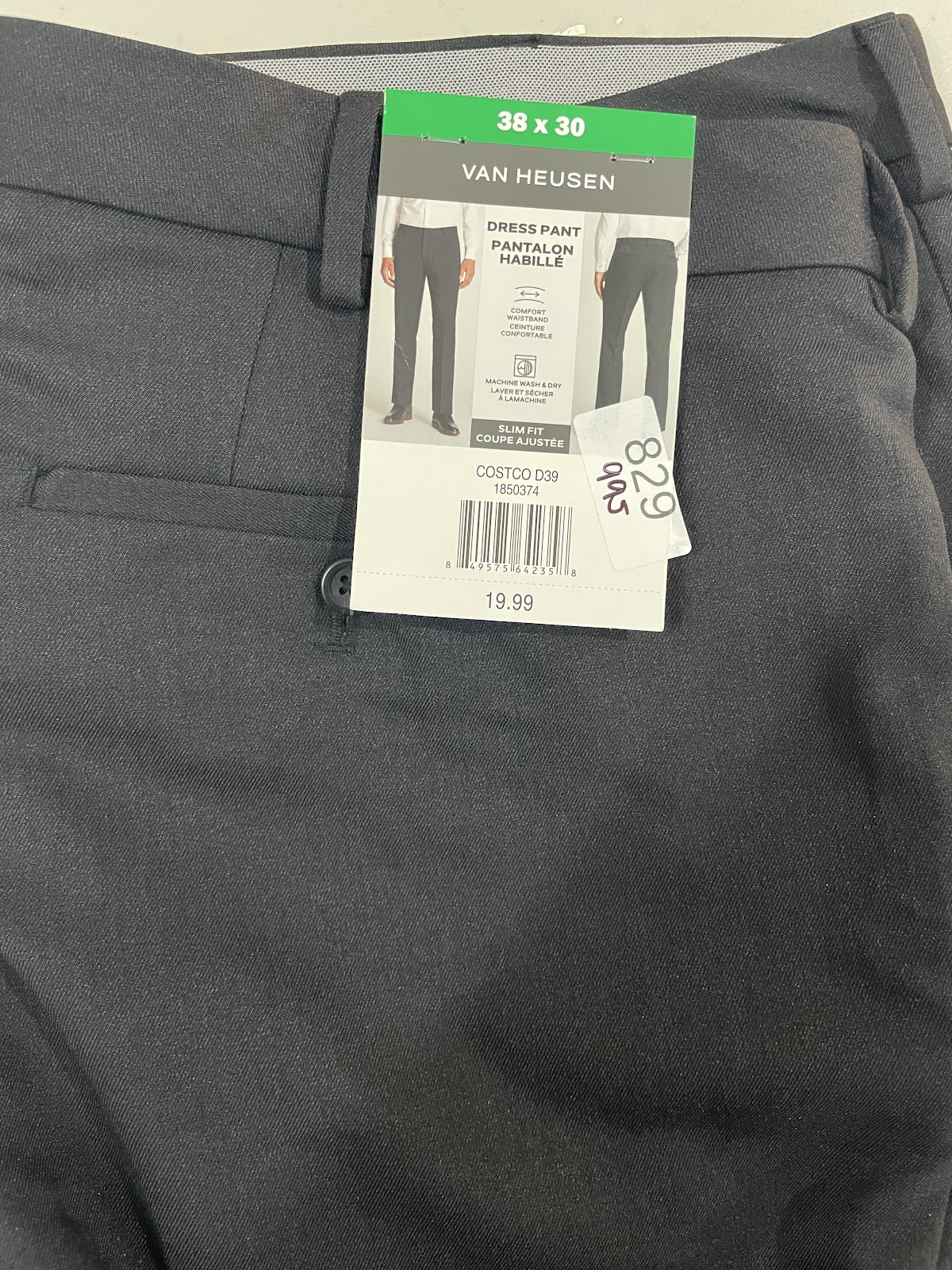 Van Heusen Mens Slacks Black S38 #0829