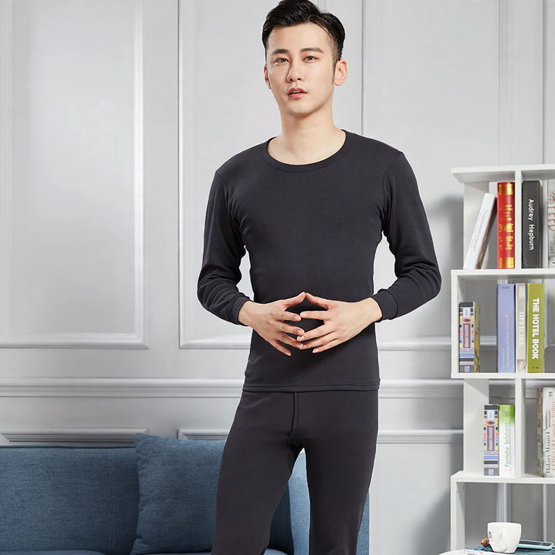 Men's Thermal Underwear Set, Round Neck