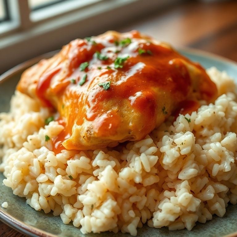Smothered Chicken & Rice Comfort Food Classic – Easy Homemade Weeknight Dinner finished