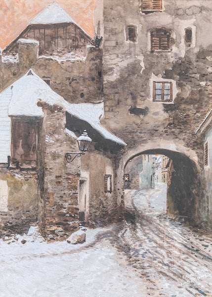 Kremser Tor in Dürnstein im Winter