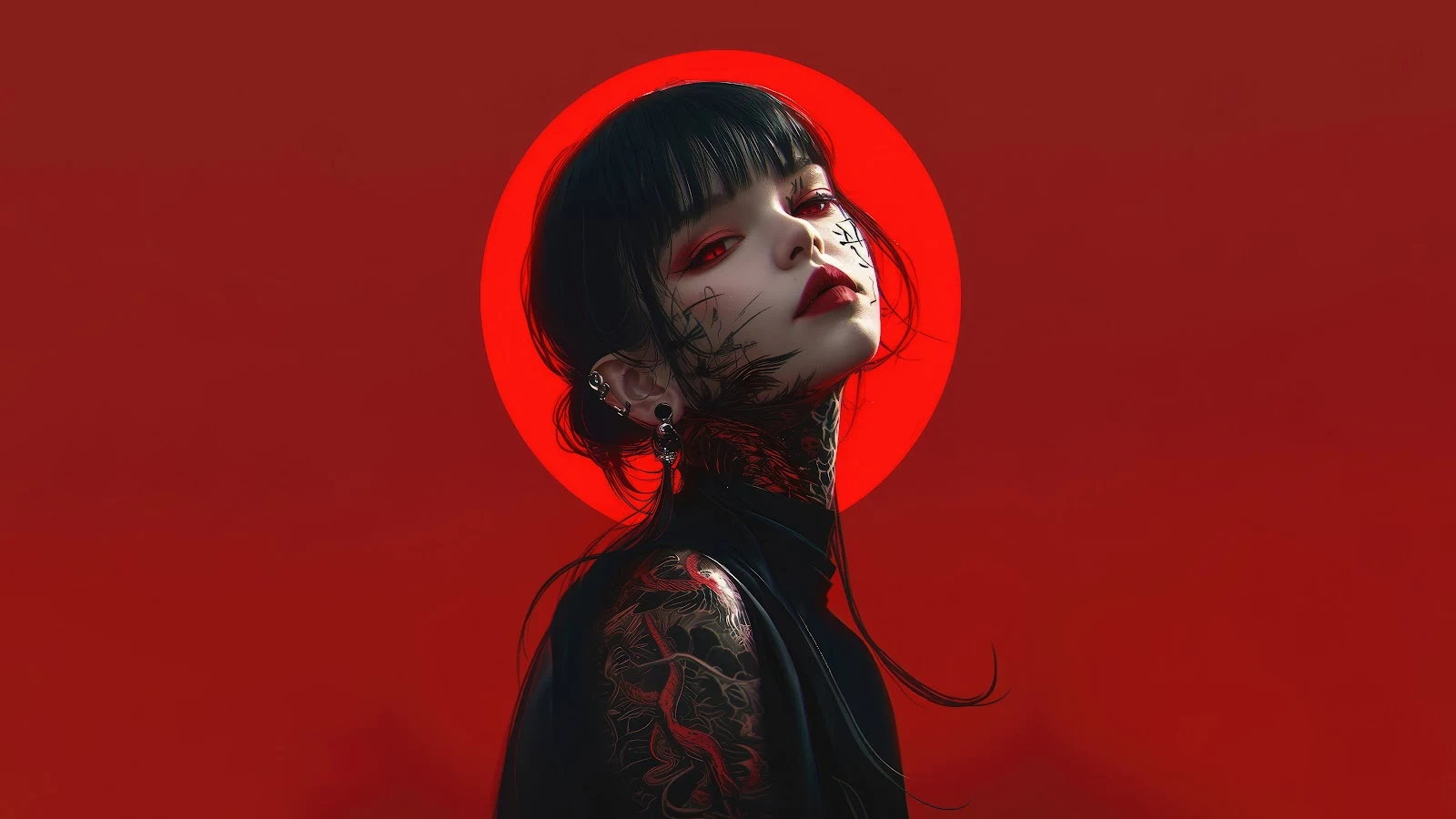 Anime Girl, Digital Art, Cyberpunk, Fantasy Art 8K Wallpaper Background (7680x4320)