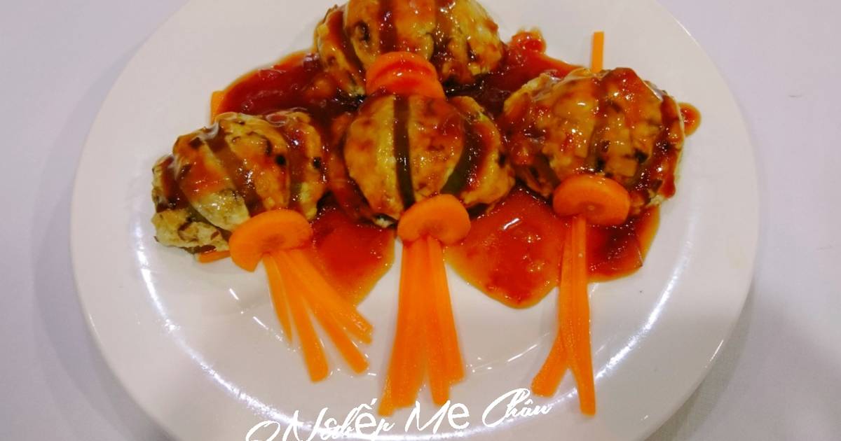 Cà tím nhồi Đậu hũ sốt nước tương