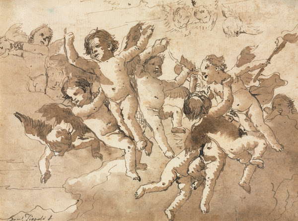 Cupid in the Clouds with Attendant Cherubs 1757 or after