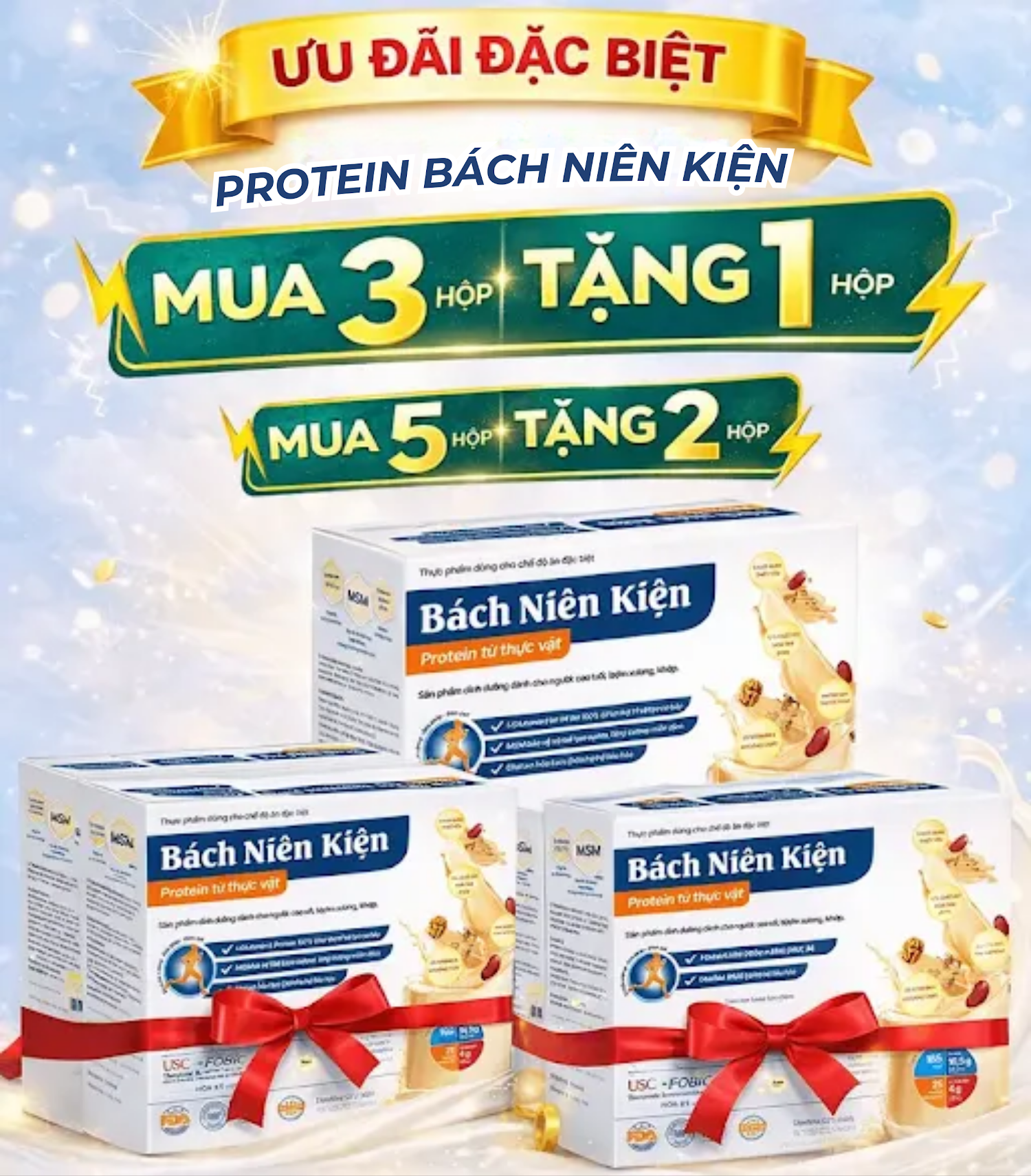 Ưu đãi Mua 3 Tặng 1 - Mua 5 Tặng 2 Bách Niên Kiện