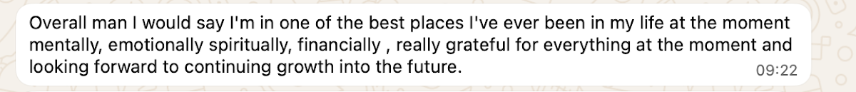 Client testimonial