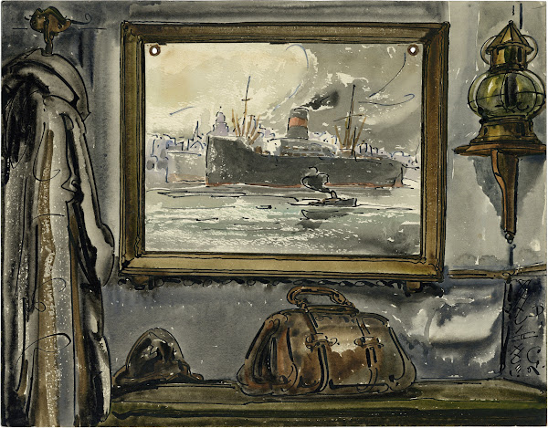 Interieur met havenzicht 1936
