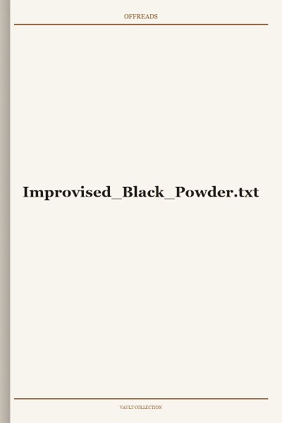 Improvised Black Powder