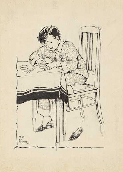 Knutselende jongen aan een tafel 1928 1941