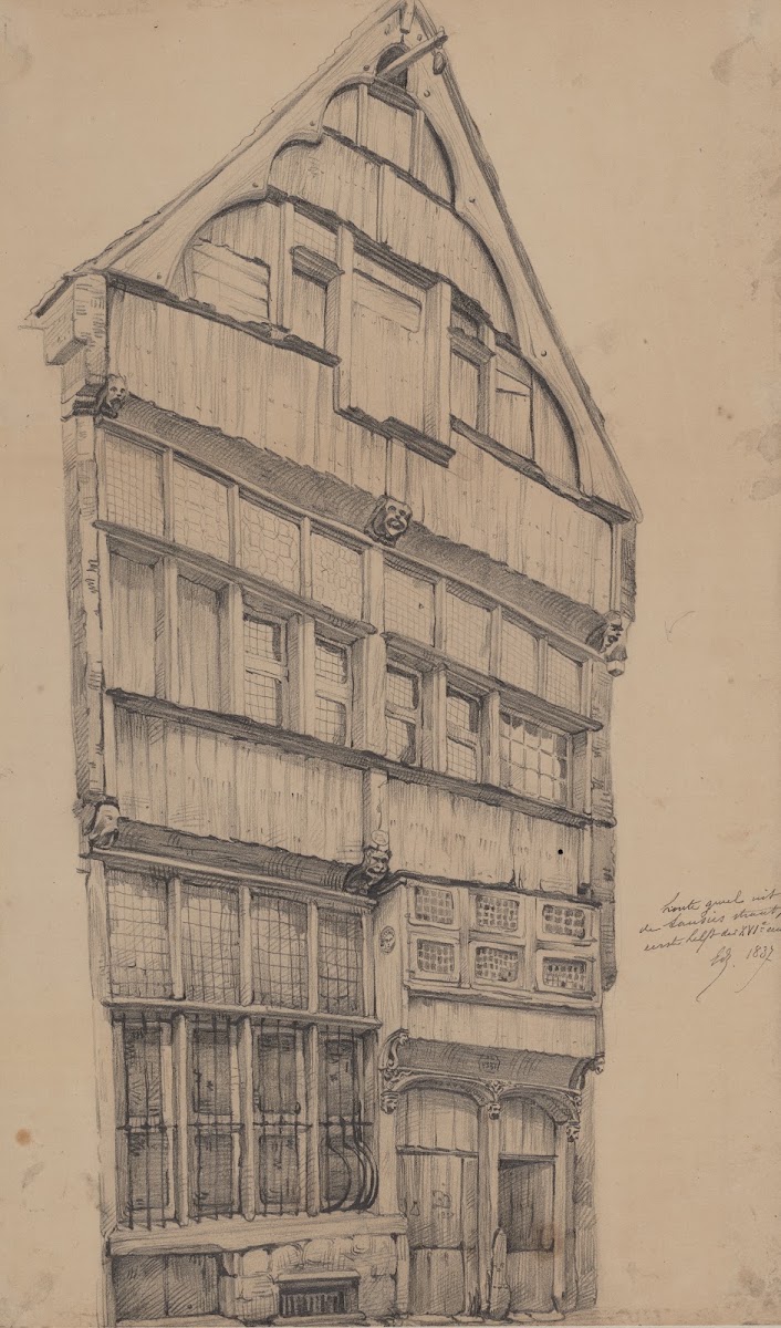 Houten gevel in de Saucierstraat 1837