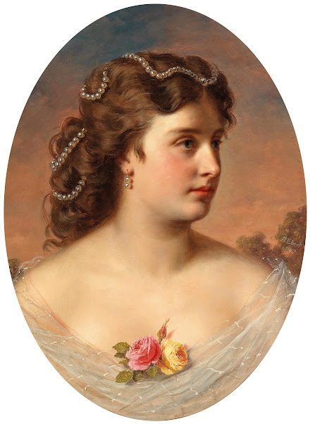 Bildnis einer Dame mit Rosen am Dekolleté 1867