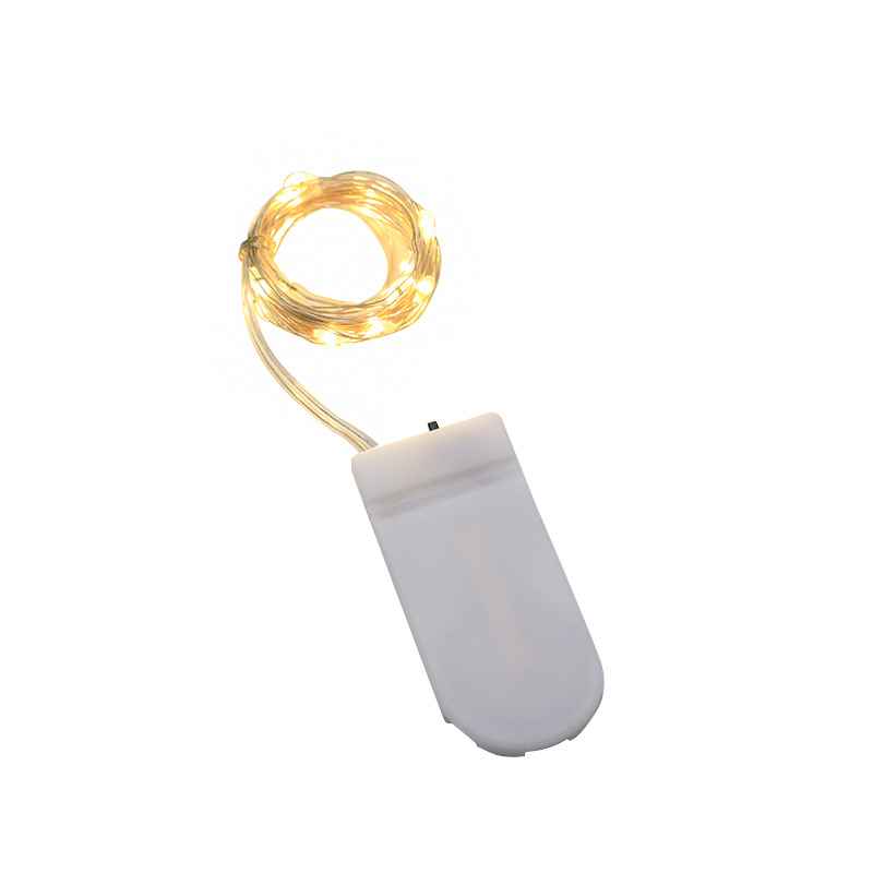 LED Copper Wire String Lights with Button Cell Battery Compartment