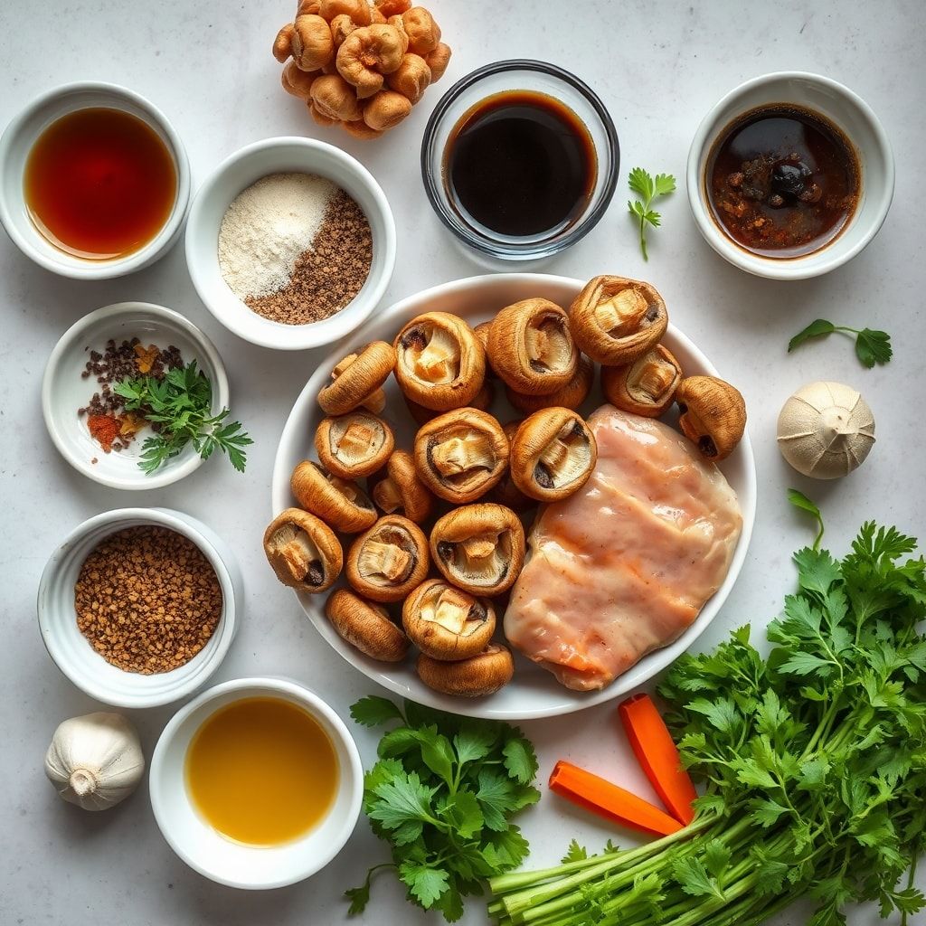 Ingredients for Easy Oven-Roasted Mushrooms with Honey Soy Sauce – 30-Minute Side