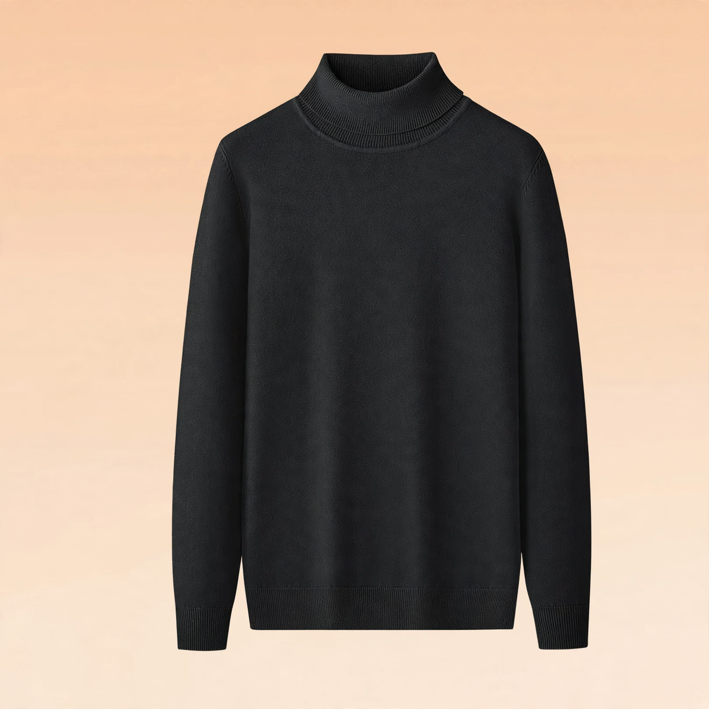 Warm men's turtleneck sweater, lined