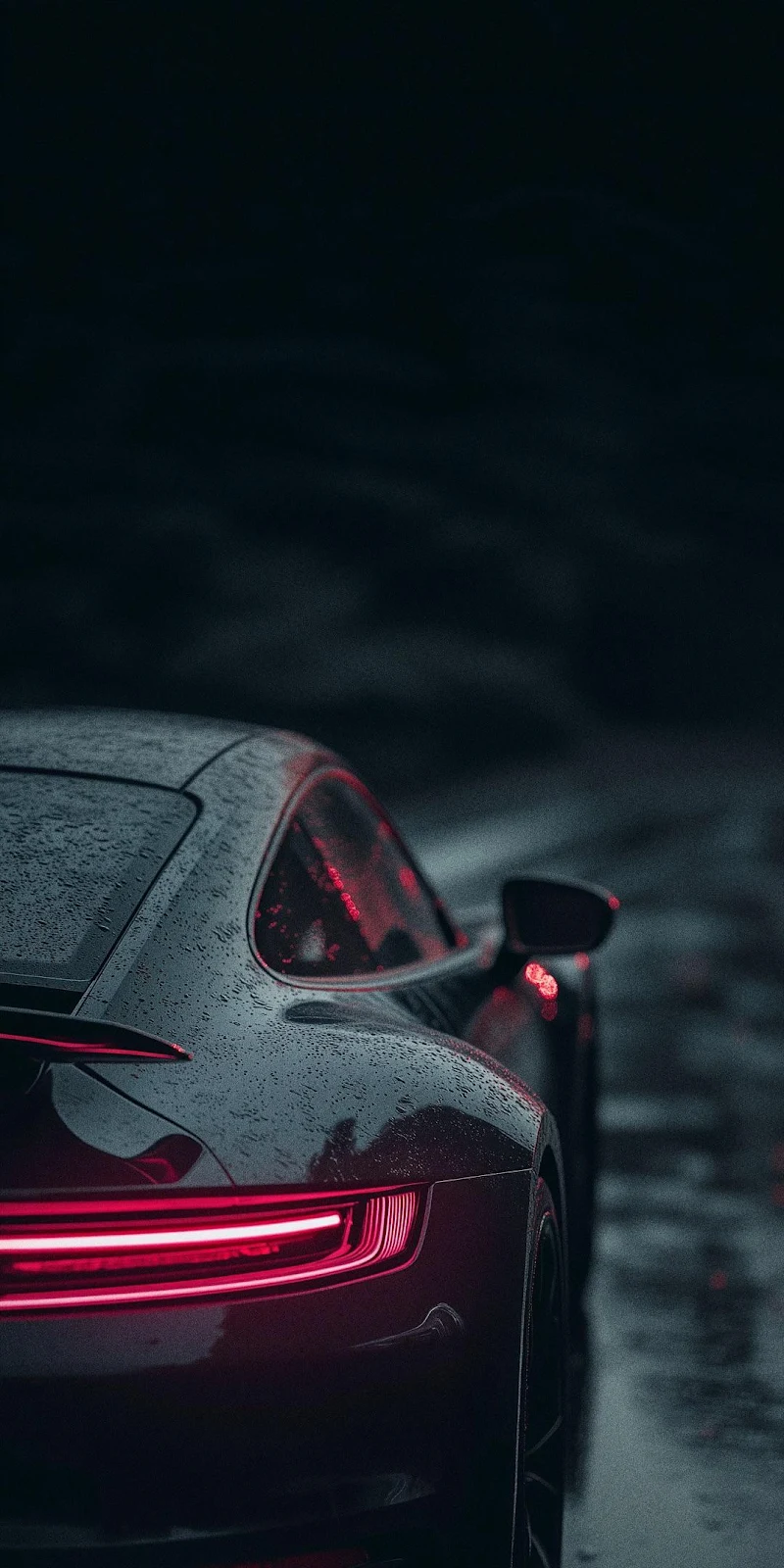 Porsche 911 in the Rain - Automotive Photography Full HD iPhone Wallpaper (1080x2160)