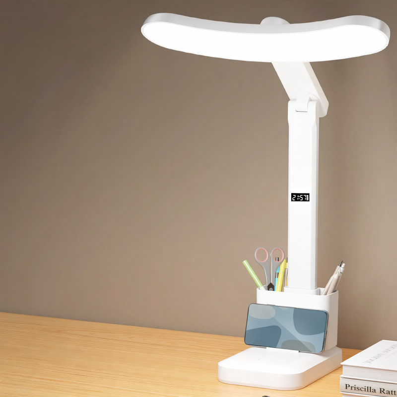 LED-Schreibtischlampe mit Stiftehalter und Augenschutz