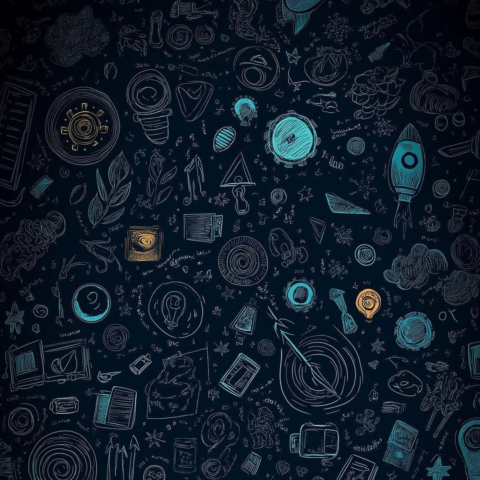Download Creative Blue Doodle Pattern iPhone