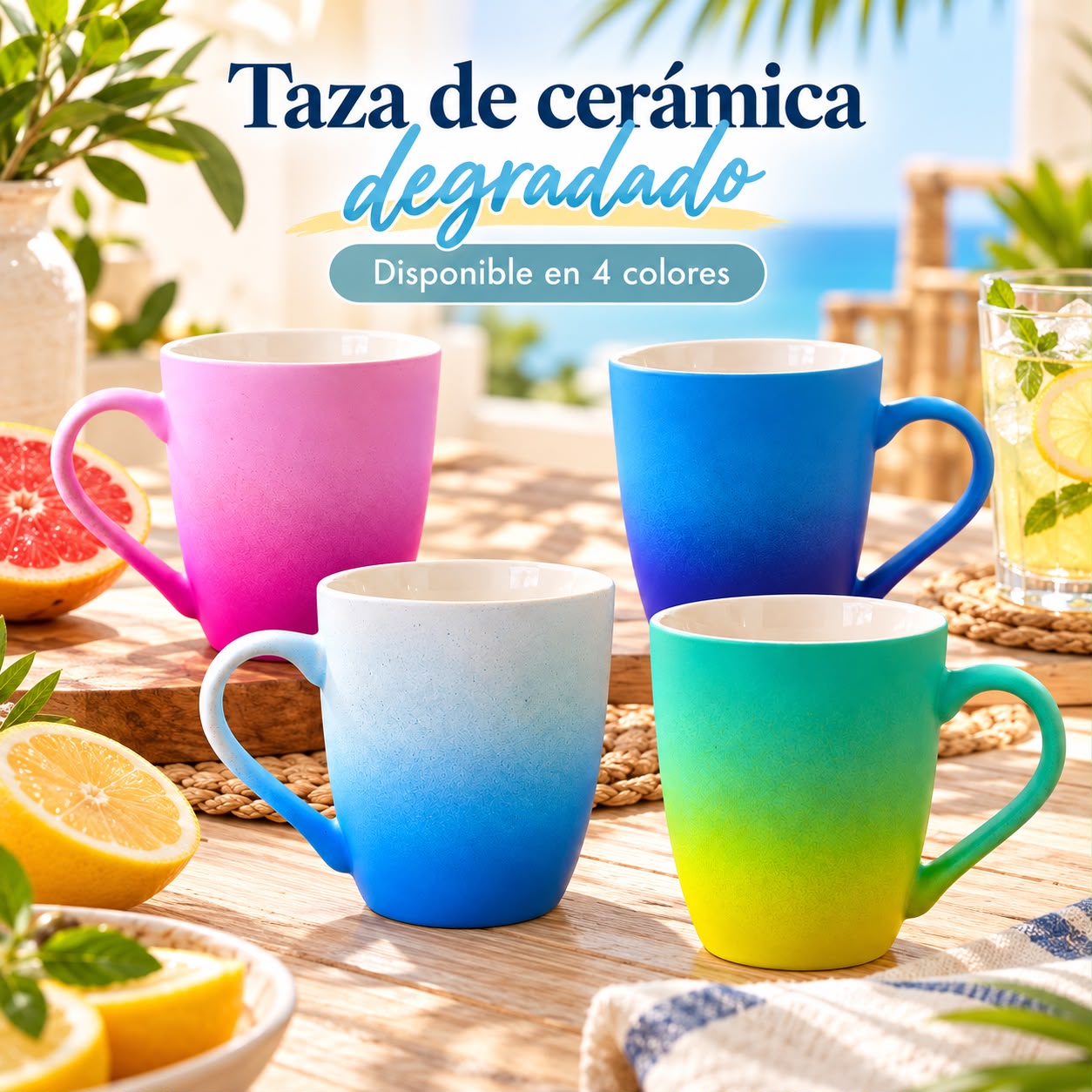 Taza de cerámica degradé – 4 colores