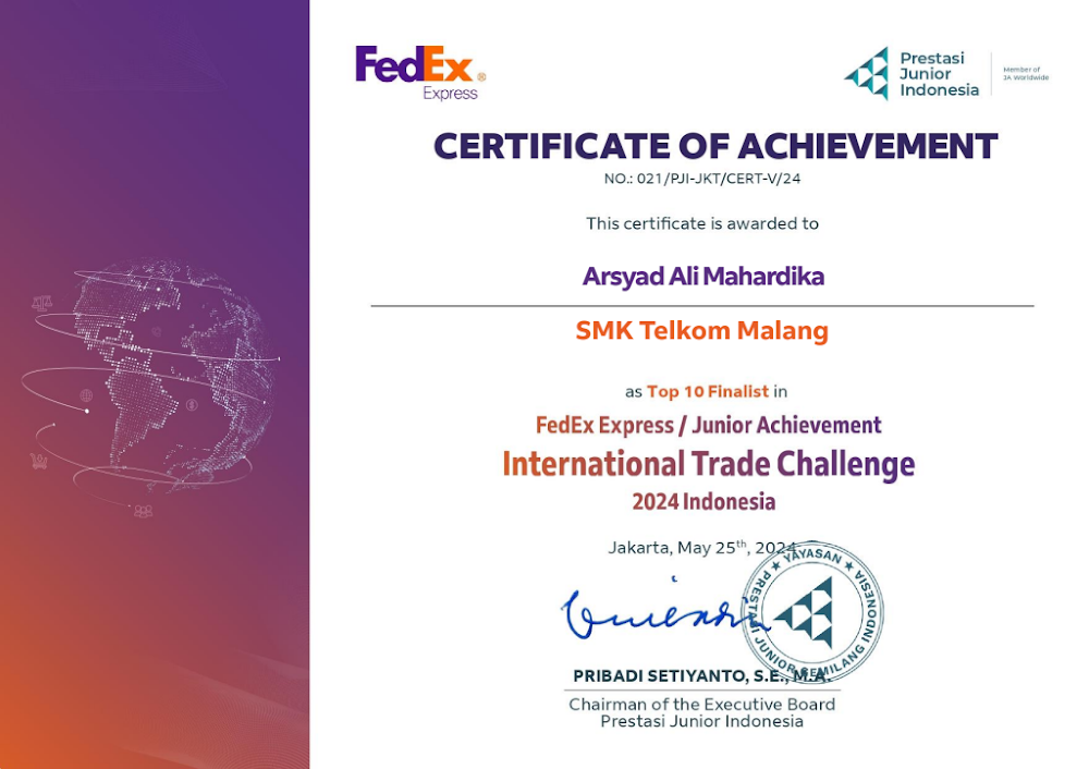 Certificate: FedEx International Trade Challenge