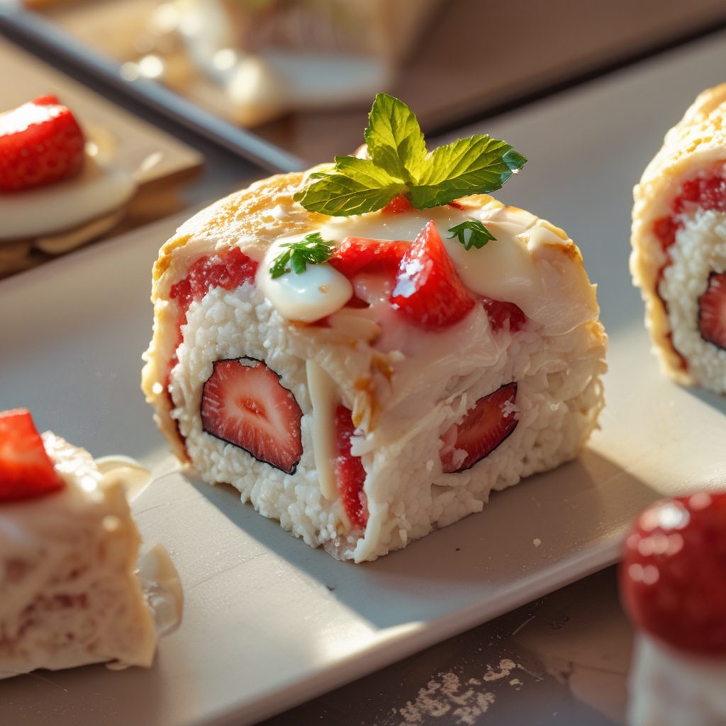 Easy No-Bake Strawberry Shortcake Sushi Rolls Recipe for Quick & Fun Dessert