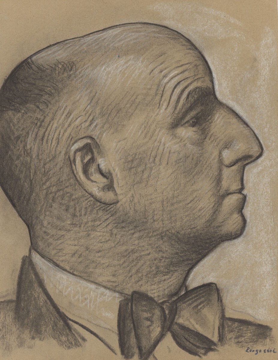 Portret van een man met vlinderstrikje 1920