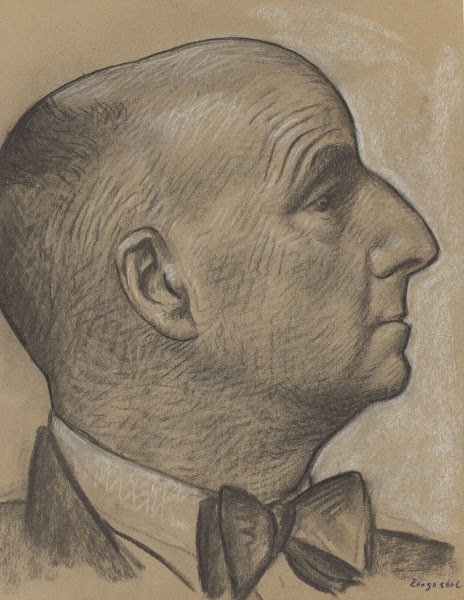 Portret van een man met vlinderstrikje 1920