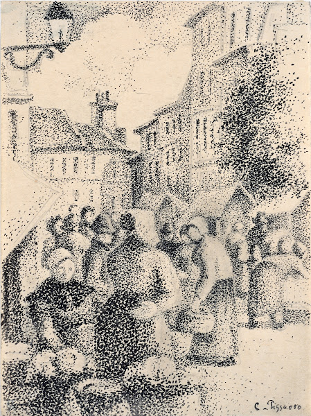Marketplace in Pontoise 1886
