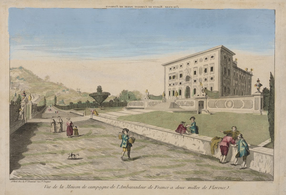 View of the country House of the French Ambassadeur two miles from Florence 1750