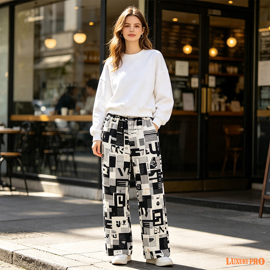 AOP YUAN Striped Pants