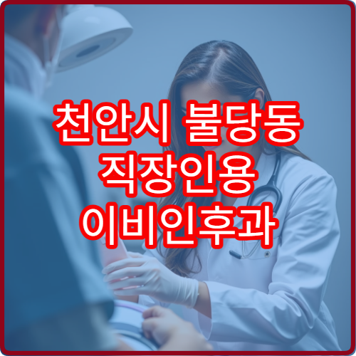 천안시 불당동 직장인용 이비인후과 야간진료 리스트