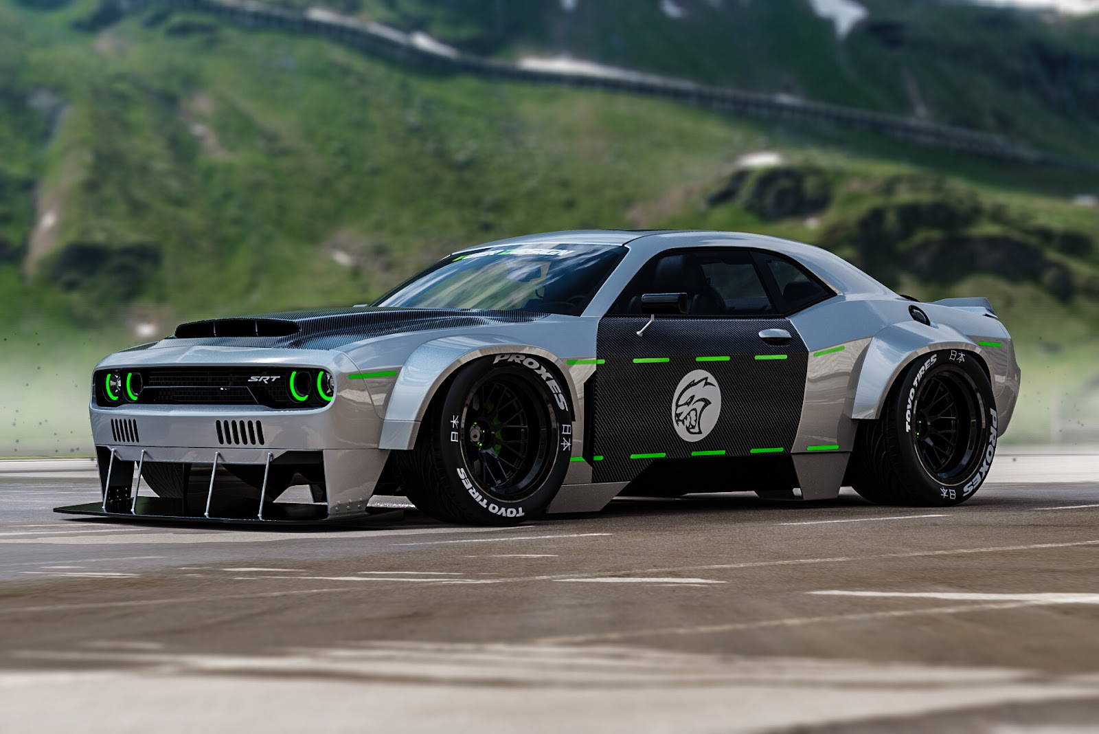 Dodge Challenger Digital Game art Modified Racecar