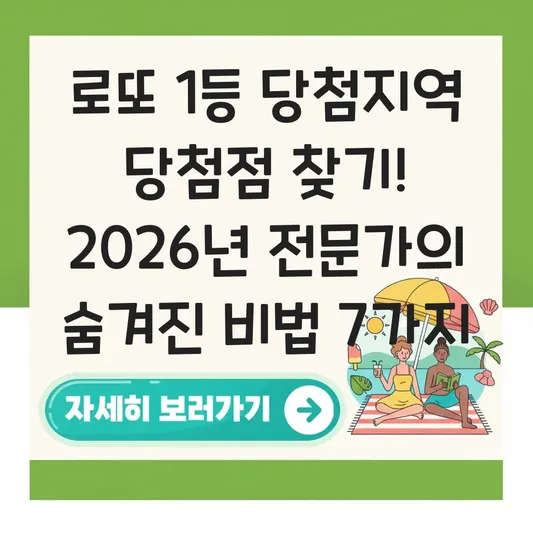 로또 1등 당첨지역 당첨점 찾기