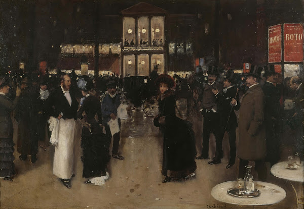 Le boulevard Montmartre la nuit devant le théâtre des Variétés 1885