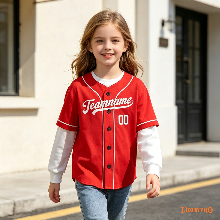 Kids Printed Piping Baseball Cardigan