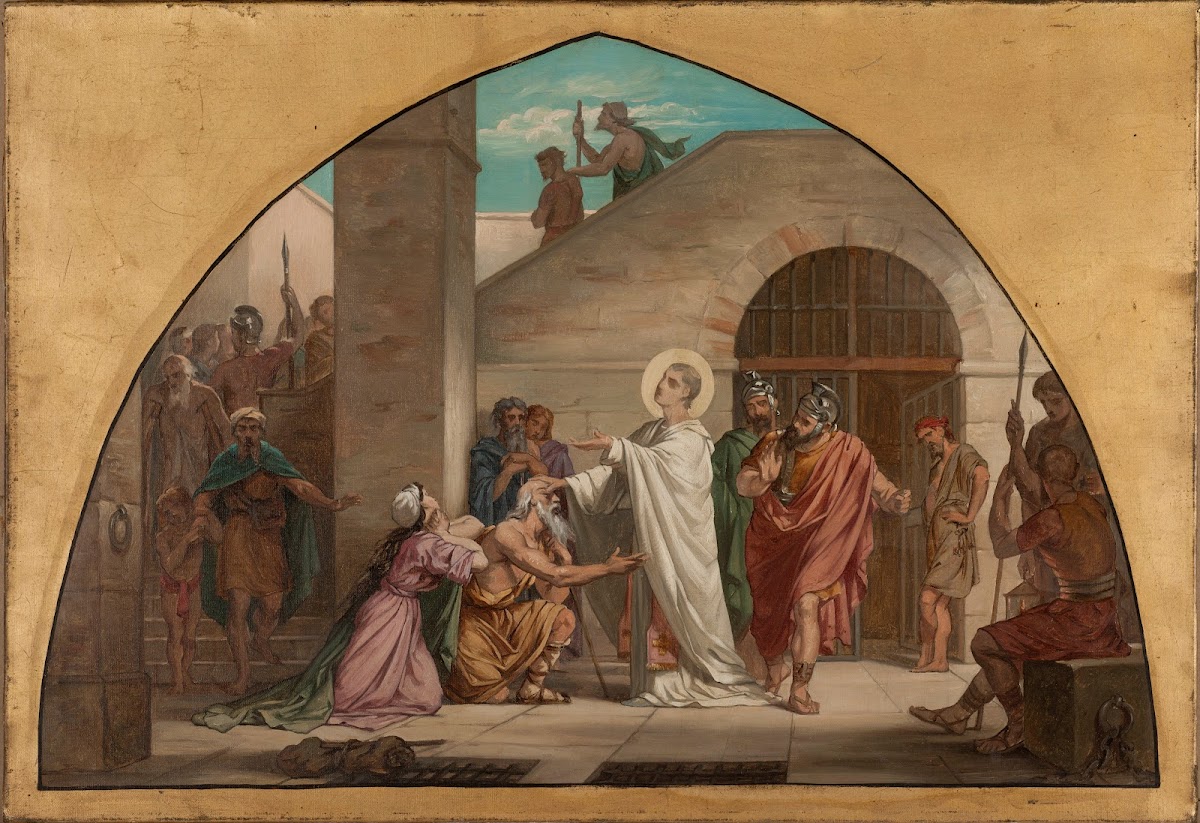 Saint Laurent guérissant les aveugles dans sa prison 1869