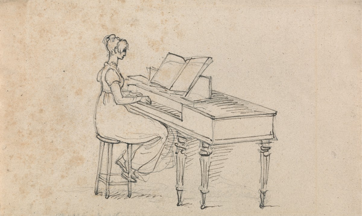 Woman at a Square Piano