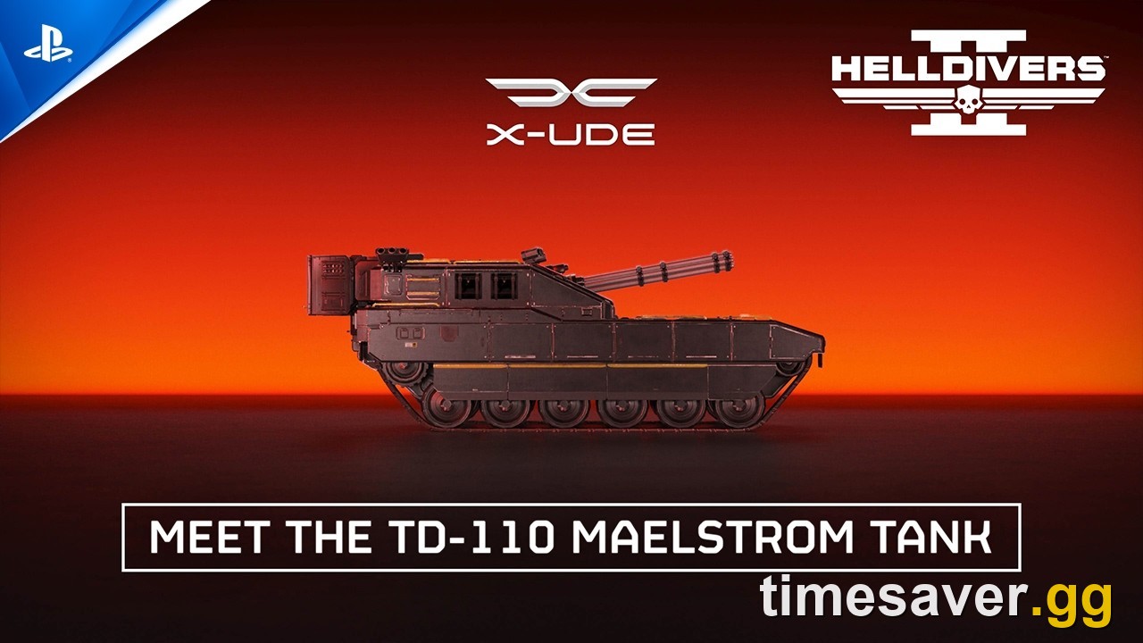 The TD-110 Maelstrom tank firing its rotary guns