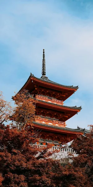 Kiyomizu-Dera Pagoda In Autumn Full HD iPhone Wallpaper Background