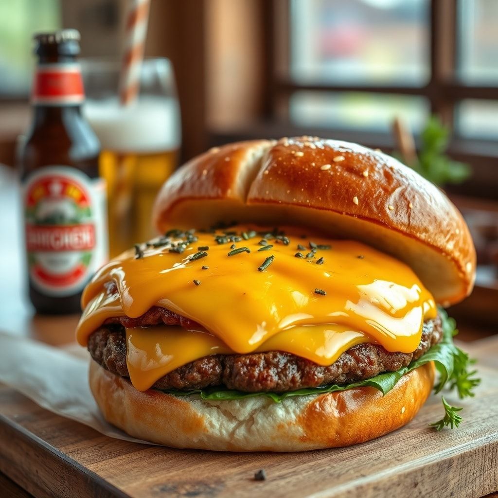 Oktoberfest Beer Cheese Pretzel Burgers for Dinner – Easy Homemade Pub-Style Burgers