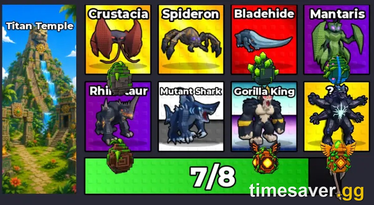 Steal an Egg Titan Temple biome with Cosmic pets Mantaris and Rhinotaur generating income