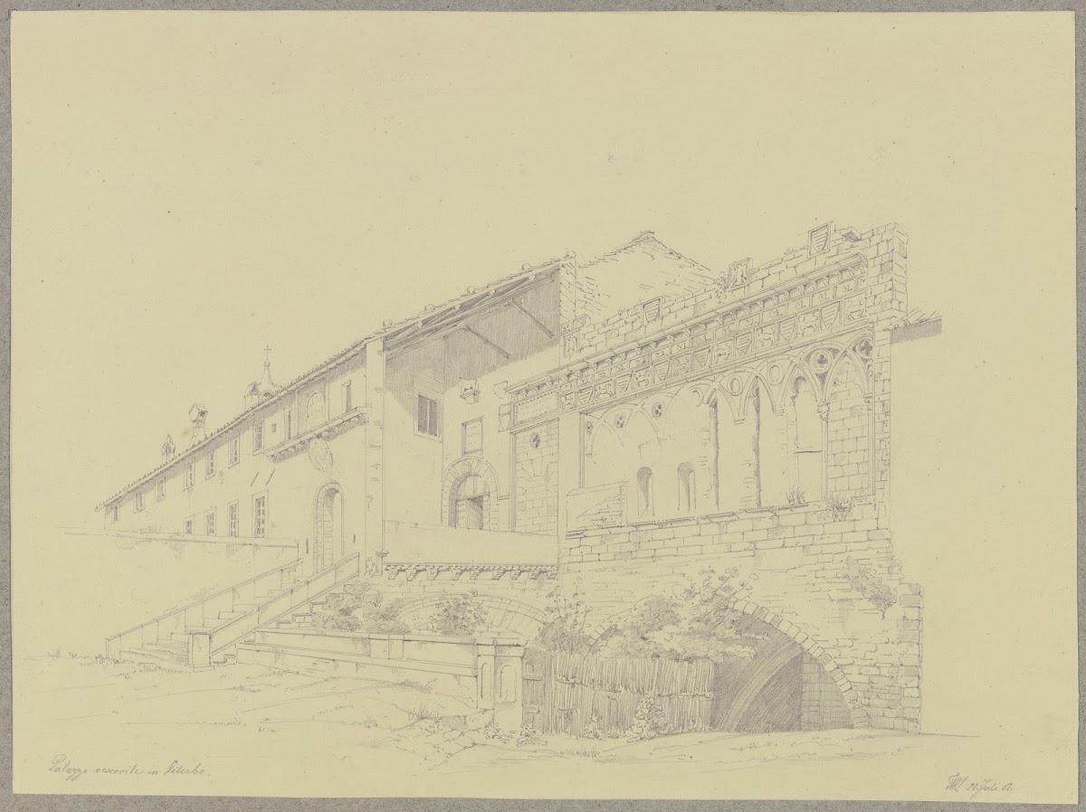 Der Palazzo vescovile in Viterbo 1851