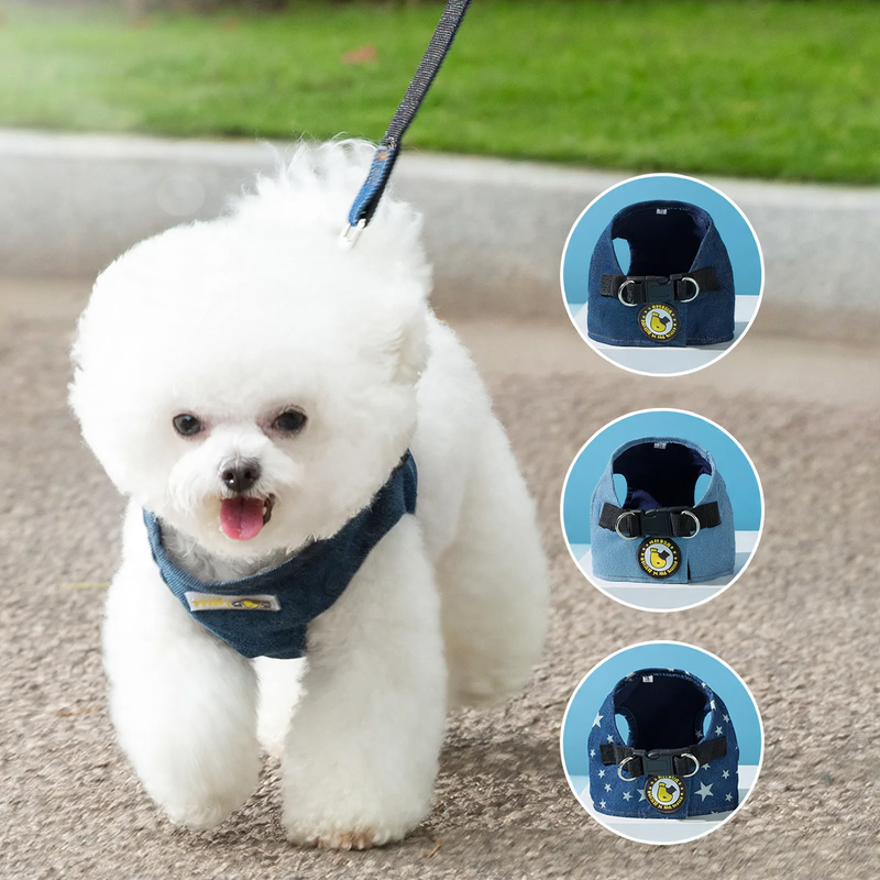 Denim harness for dogs and cats