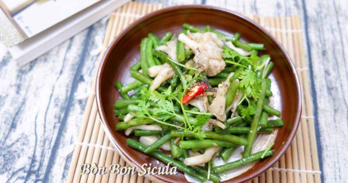 Đậu Đũa Xào Nấm Chay