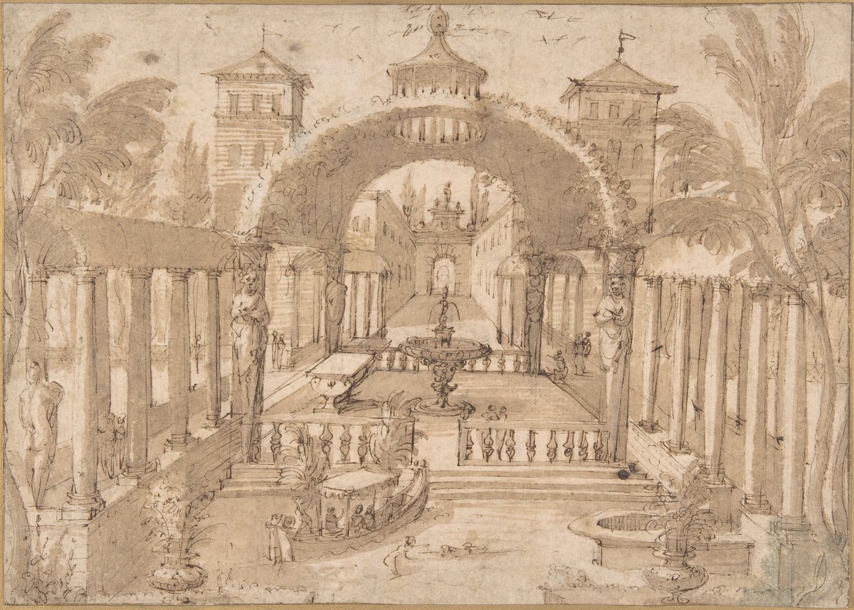 View of the Gardens of a Palace mid 16thearly 17th century