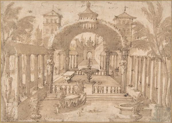 View of the Gardens of a Palace mid 16thearly 17th century